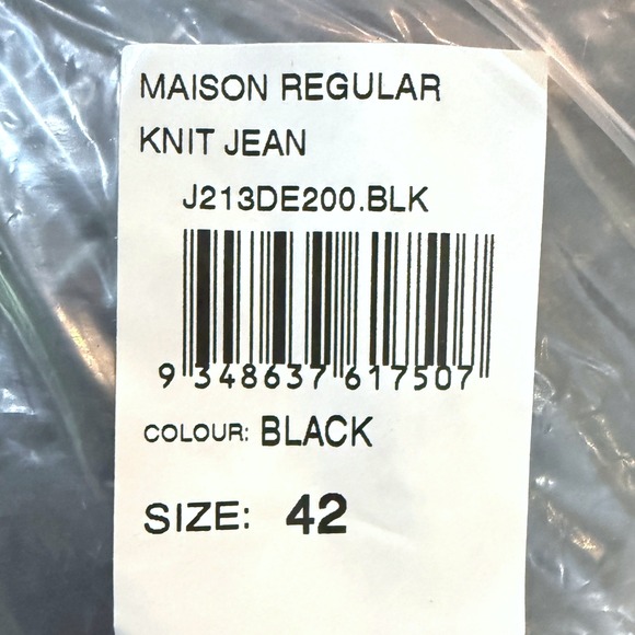 NWT Johnny Bigg Maison‎ Regular Jeans Mens Size 42 Black Stretch Denim - Picture 2 of 12